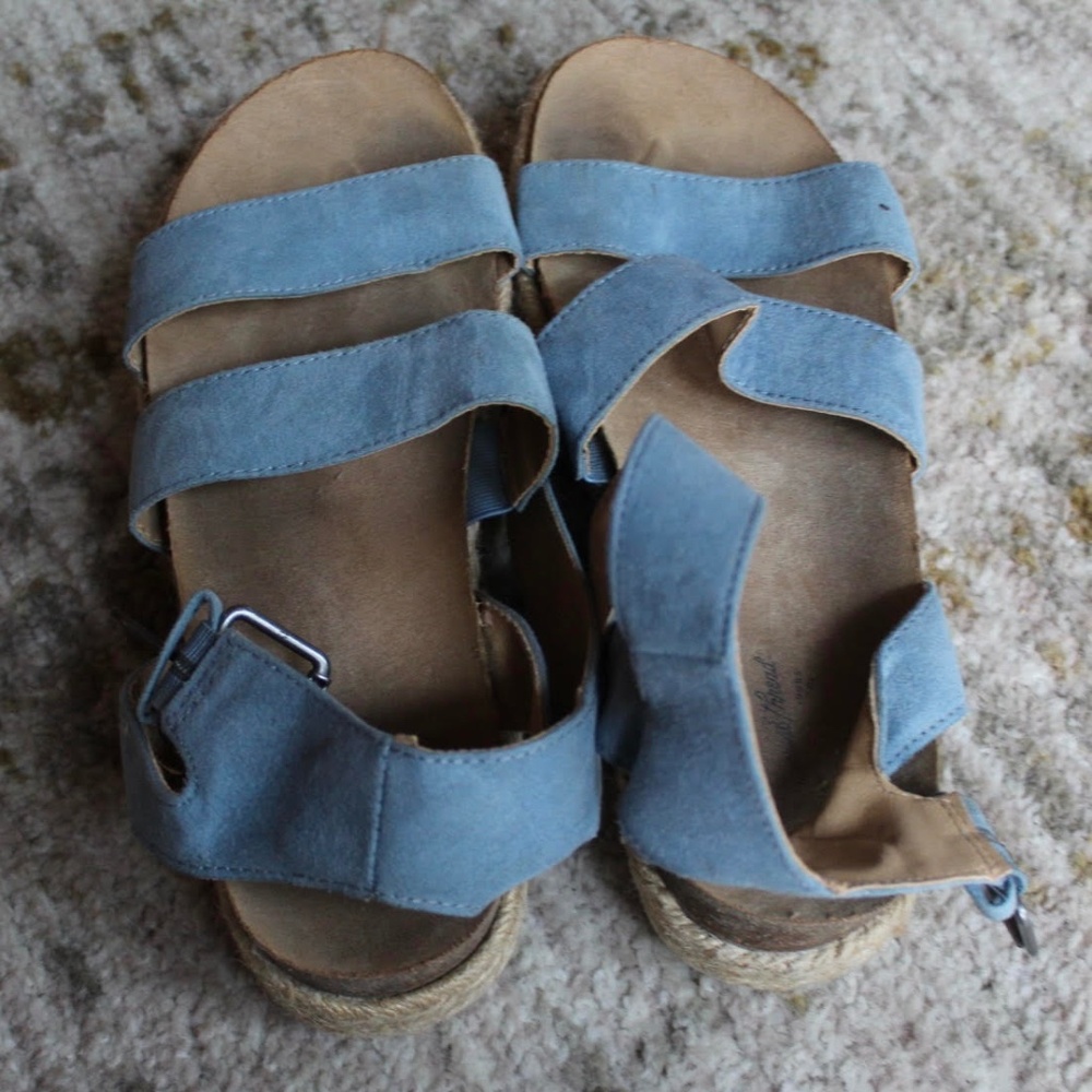 Blue Target Platform Sandals